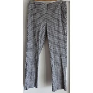 Free People Women's Pants Size M Black White Gingham Cotton Blend 26in Inseam